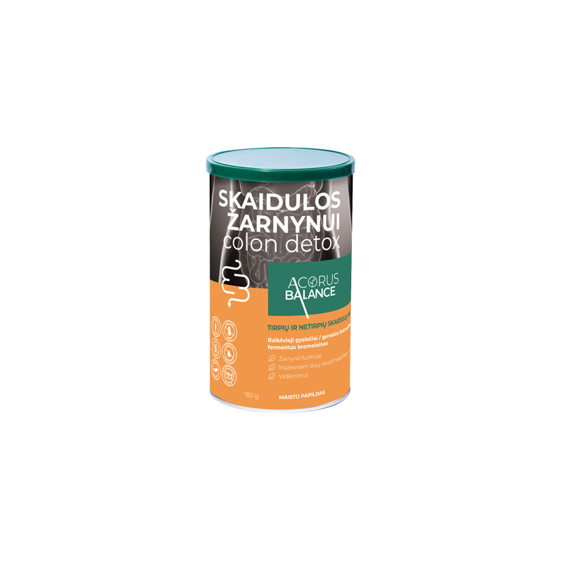 Fiber Colon Detox skaidulos žarnynui, Acorus Balance, 180 g
