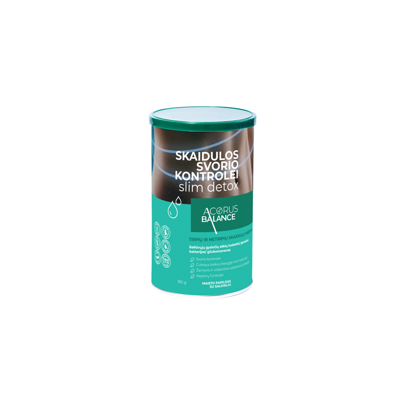 Fiber Slim detox skaidulos svorio kontrolei, Acorus Balance, 180 g