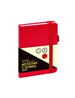 Užrašų knygutė su gumele GRAND A6/80l. langeliais raudona sp.