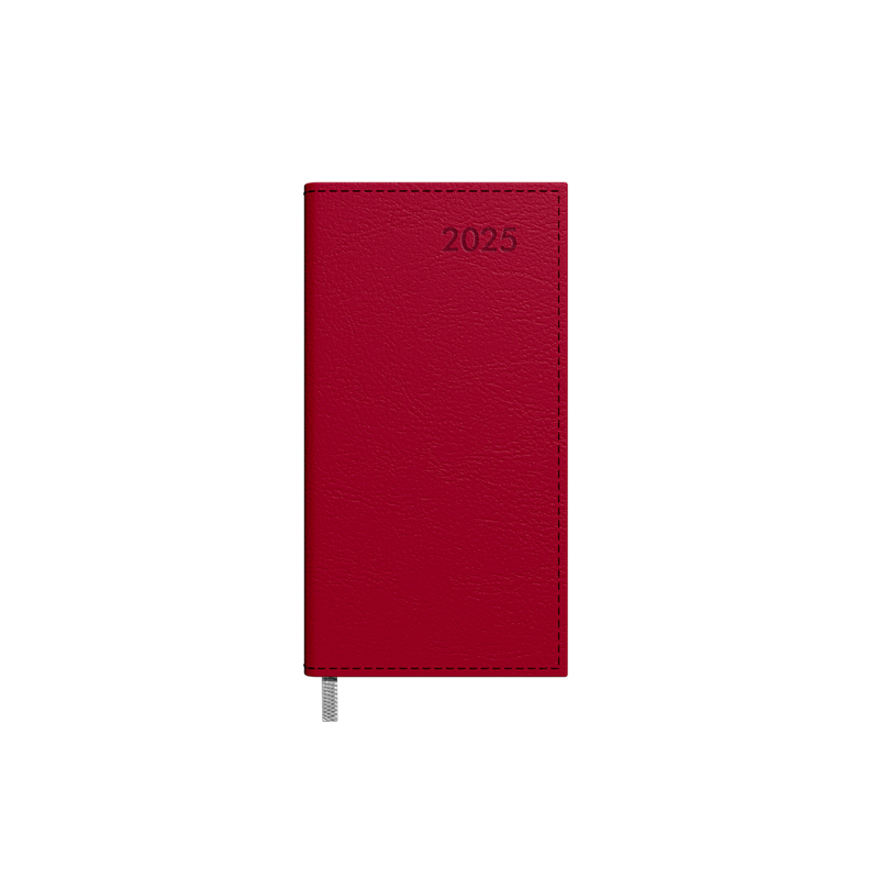 Darbo knyga - kalendorius MIDI 2027m 90x167mm, bordo spalvos