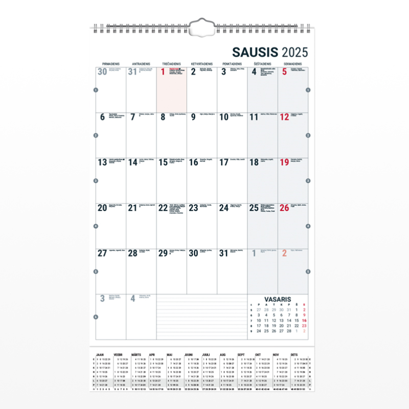 Sieninis kalendorius MONO PLANNER 2027 m.