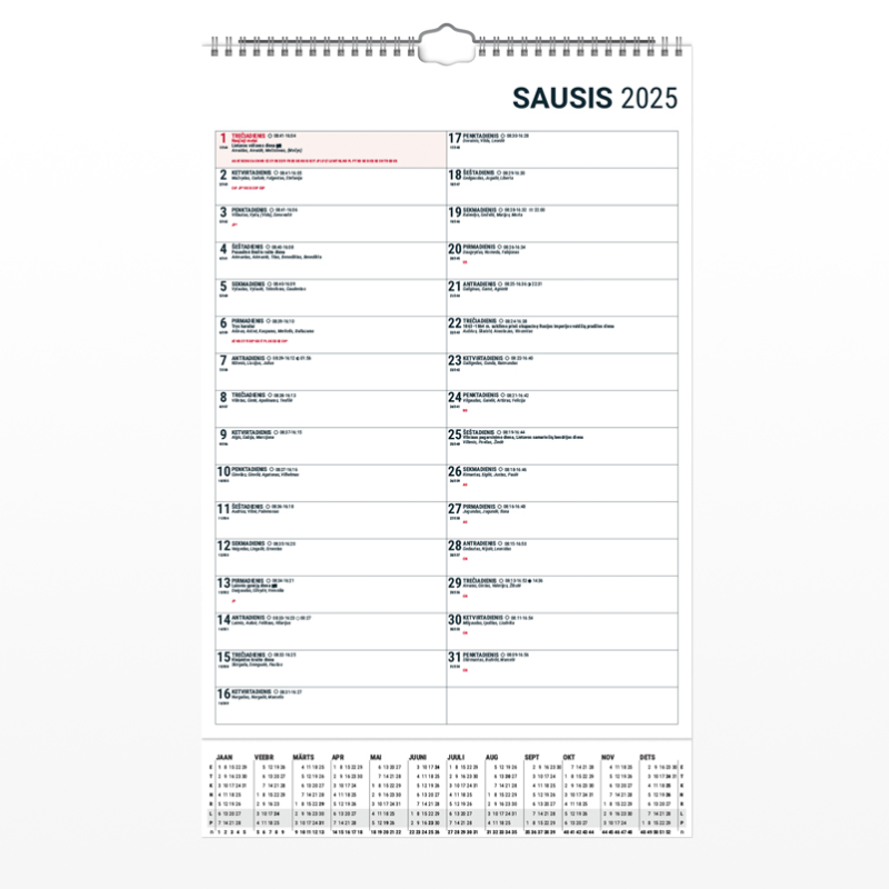 Sieninis kalendorius MONO PLANNER 2027 m.
