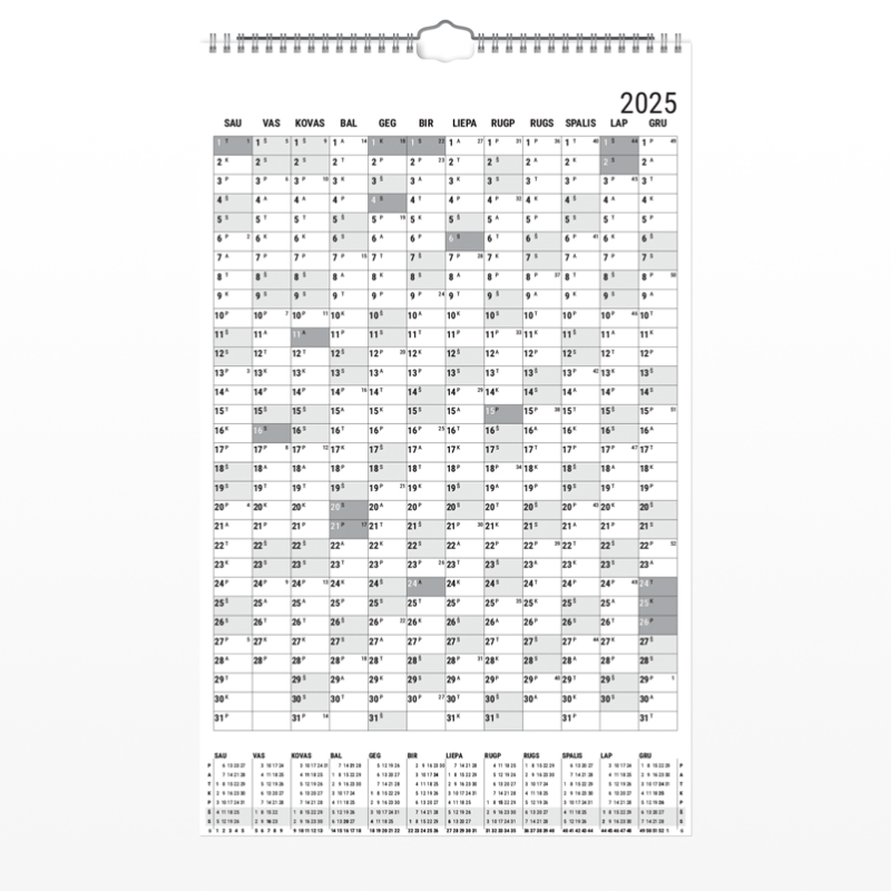 Sieninis kalendorius MONO PLANNER 2027 m.
