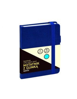 Užrašų knygutė su gumele GRAND A6/80l. langeliais t.mėlyna sp.