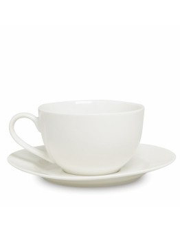 Puodelis su lėkštute OLIVIA 250 ml, baltos sp.