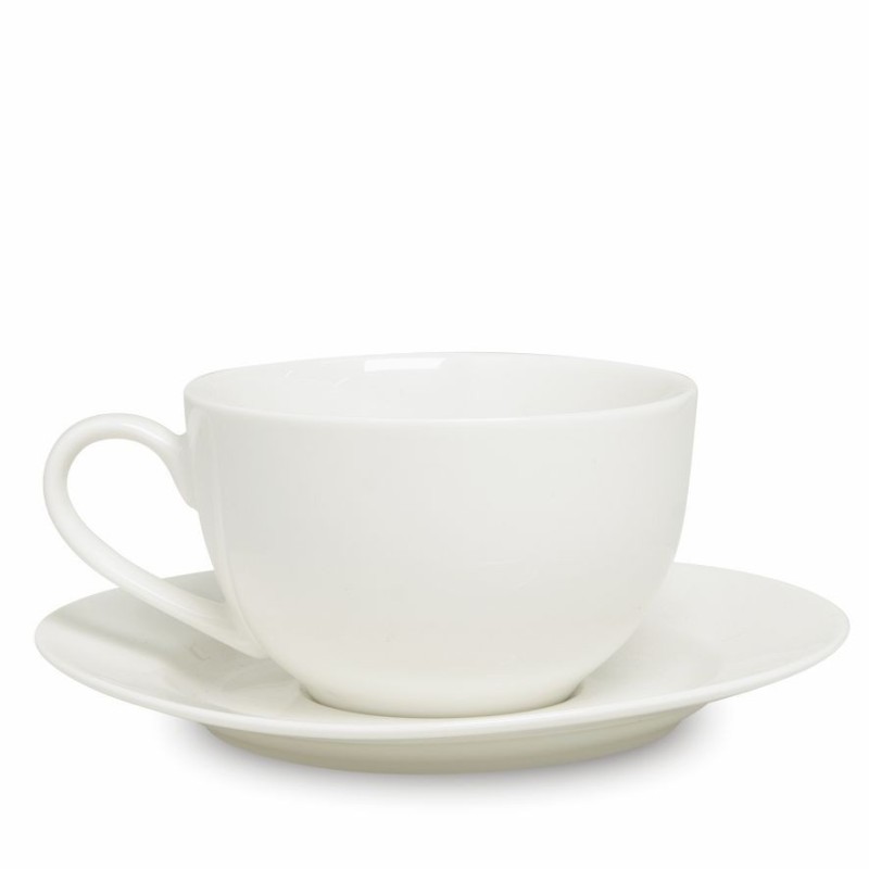 Puodelis su lėkštute OLIVIA 250 ml, baltos sp.