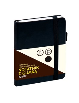 Užrašų knygutė su gumele GRAND A6/80l. langeliais juoda sp.