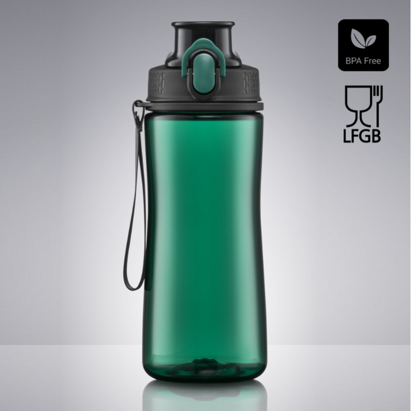 Gertuvė COLORISSIMO TRITAN, plastikinė 550ml, žalios spalvos