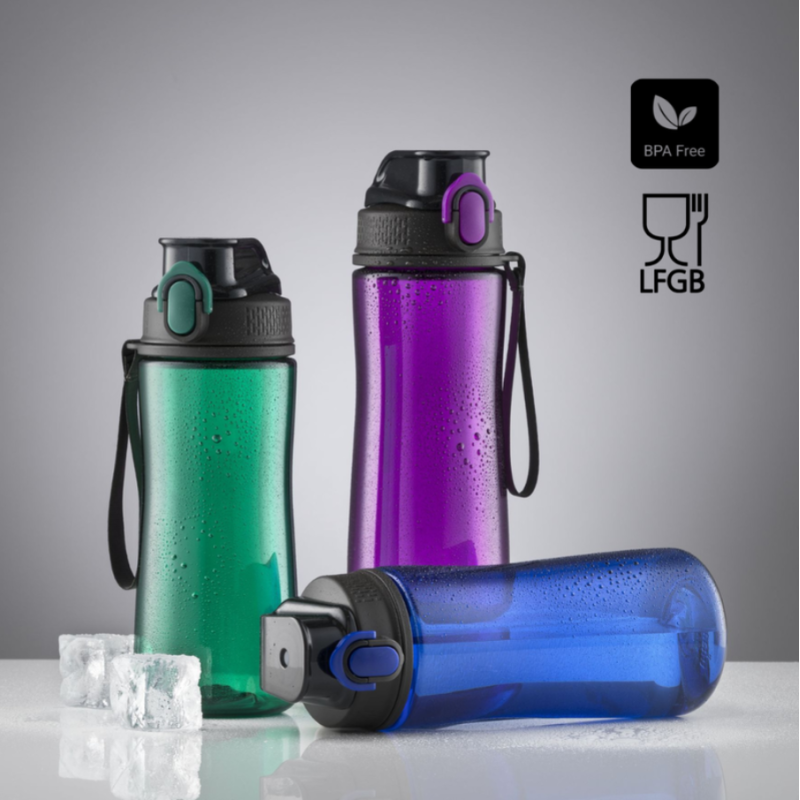 Gertuvė COLORISSIMO TRITAN, plastikinė 550ml, žalios spalvos