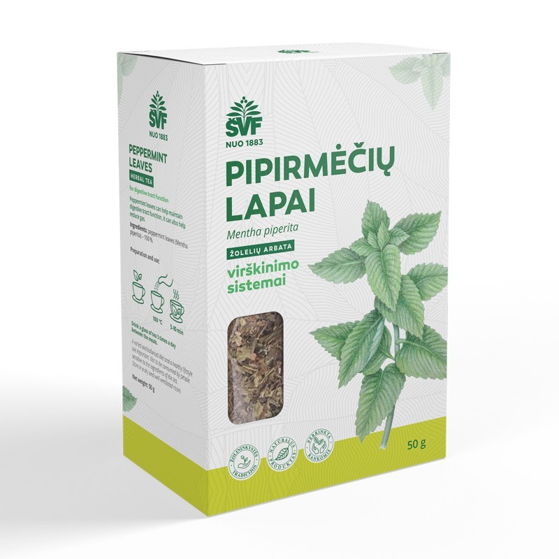 Žolelių arbata pipirmėčių lapai ŠVF, 50 g