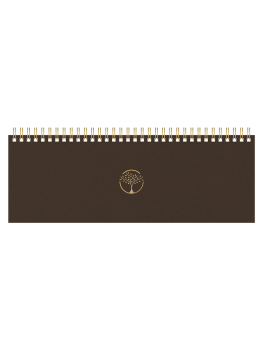 Horizontalus stalo kalendorius MEMO ECO CARDBOARD 2027m., t. rudos spalvos