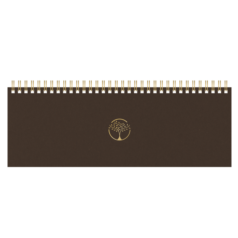 Horizontalus stalo kalendorius MEMO ECO CARDBOARD 2027m., t. rudos spalvos