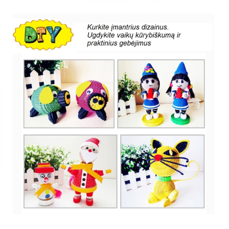 Gofruotas dekoratyvinis blizgus popierius FOSKA 270g A4 įp.10 spalvų