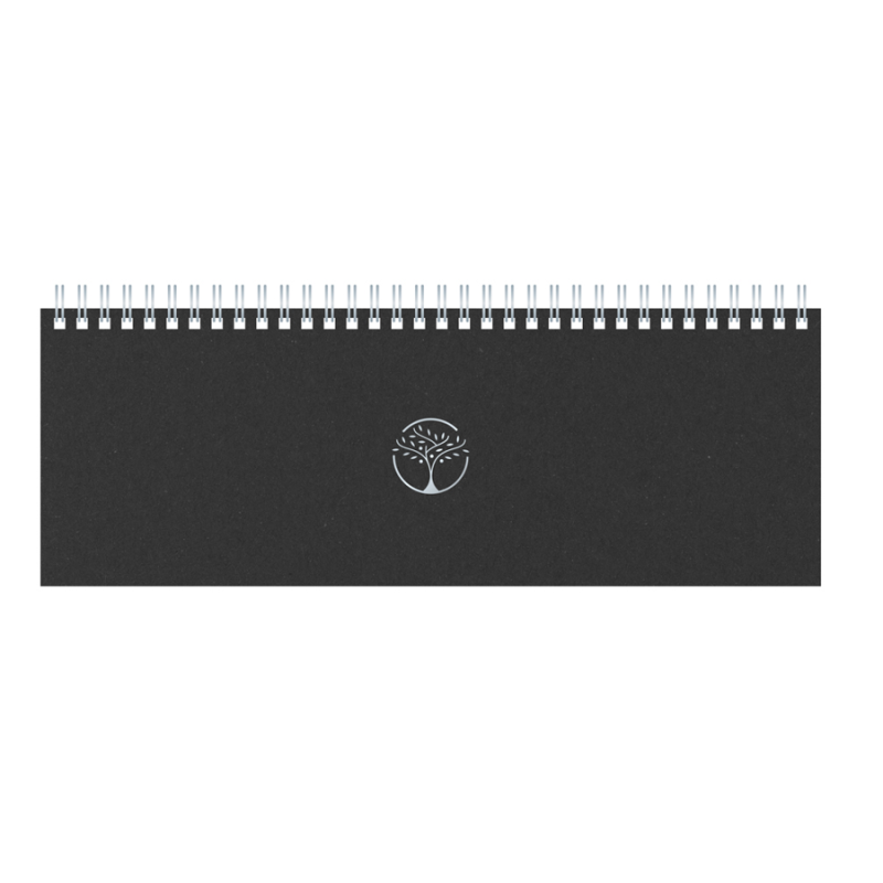 Horizontalus stalo kalendorius MEMO ECO CARDBOARD 2027m., juodos spalvos